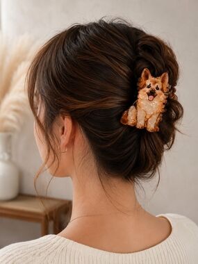 Cute Corgi or German Sheppard Dog Hair Clip